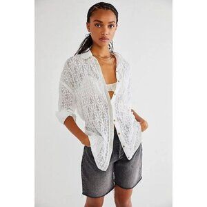 Free People Lace Button Down